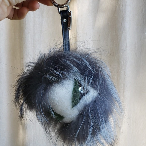 FENDI Charm Fur Bag Bug Monster Keychain - Picture 1 of 6
